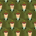 Russian military officers seamless pattern. Army background of p
