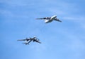 Russian military planes Il-78 and Tu-95 in flight