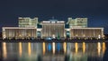 The Russian Ministry of defense on Frunzenskaya embankment at night