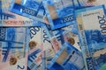 Russian money background, new 200 and 2000 rubles. russian money denomination Royalty Free Stock Photo