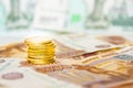 Russian money close-up Royalty Free Stock Photo