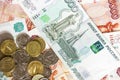 Russian money close-up Royalty Free Stock Photo
