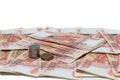 Russian money rubles banknotes background Royalty Free Stock Photo