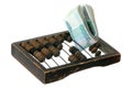Russian money and old abacus Royalty Free Stock Photo