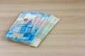 Russian money.One thousand two thousand bills are on the table Royalty Free Stock Photo