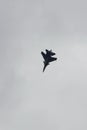 Russian multipurpose supersonic two-seat fighter Su-30SM Flanker-C in the sky at the MAKS-2021 International Air Show in Zhukovsk