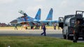 Ukrainian Sukhoi Su-27 aircraft during Radom Air Show.