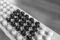 Black and white buttons on button accordion close-up Royalty Free Stock Photo