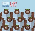 Russian national army of bears in Green Berets.