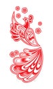 Russian national pattern. Firebird. Vector illustration on white background.