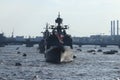 Russian Navy Battleships on Neva River