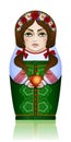 Russian nested doll in the summer season