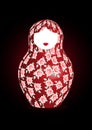 Russian nesting doll matrioshka, 3D icon symbol of Russia, isolated or black background Royalty Free Stock Photo