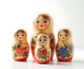 Russian Nesting Dolls Isolated on White Royalty Free Stock Photo