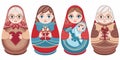 Russian nesting dolls Matryoshka. Babushka doll Royalty Free Stock Photo