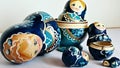 Blue Matryoshka dolls