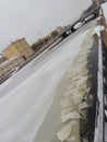 Russian northern city of St. Petersburg. winter. sneg.led, morz.most. Fontanka Embankment. reflection