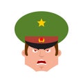 Russian Officer angry emoji. Soldier evil emotions avatar. aggre
