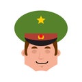 Russian Officer sleeping emoji. Soldier asleep emotions avatar.