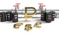Russian oil barrels and gas pipes with ruble dollar euro and pound