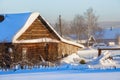 Russian old-believer village Visim in winter. Sverdlovsk region, Russia. Royalty Free Stock Photo