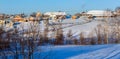 Russian old-believer village Visim in winter. Sverdlovsk region, Russia Royalty Free Stock Photo