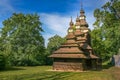 Russian old wooden orthodox church in Petrin hill, Prague , Czech Republic Royalty Free Stock Photo