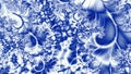 Russian ornaments frames in gzhel style painted with blue on white abstract fractal background