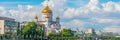 Russian Orthodox Cathedral - Panorama of Christ The Savior in Moscow, Russian Federation