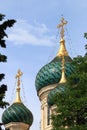 Russian Orthodox Cathedral towers, Nice, France Royalty Free Stock Photo