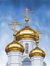 Russian orthodox church cupolas Royalty Free Stock Photo