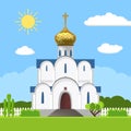 Russian orthodox church icon isolated on white background Royalty Free Stock Photo