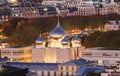 The Russian orthodox church near the Quai Branly and the Eiffel Tower in Paris, France. Royalty Free Stock Photo