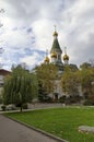 The Russian Orthodox church   Saint Nicholas the Miracle-Maker or Wonderworker in central Sofia, Bulgaria Royalty Free Stock Photo