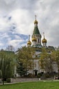 The Russian Orthodox church   Saint Nicholas the Miracle-Maker or Wonderworker in central Sofia, Bulgaria Royalty Free Stock Photo