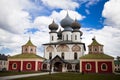 Russian Orthodox Church, a temple on a background of blue sky and clouds Royalty Free Stock Photo