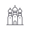 Russian orthodox church vector line icon, sign, illustration on background, editable strokes Royalty Free Stock Photo