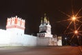 Russian orthodox churches in Novodevichy Convent monastery Royalty Free Stock Photo