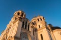 Close up of russian orthodox cathedral of Ascention in Novocherkassk Royalty Free Stock Photo