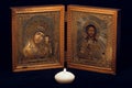 Russian orthodox icon on black background Royalty Free Stock Photo