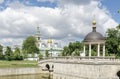 Russian Orthodox monastery church in sunny weather blue sky Royalty Free Stock Photo