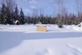 Russian Orthodox Spirit House burial style cemetery in the Eklutna Village Historical Park Royalty Free Stock Photo