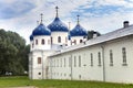 Russian orthodox Yuriev Monastery, Church of Exaltation of the Cross, Great Novgorod, Russia Royalty Free Stock Photo