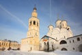 Russian ortodox church winter landscape