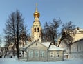 Russian ortodox church winter landscape