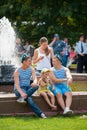 Russian paratroopers demobilized, child and a young woman