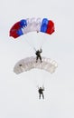 Russian paratroopers demobilized with a flag walking during the Feast of Russian Air Assault Troops Royalty Free Stock Photo