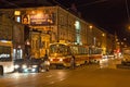 SAMARA, RUSSIA - OCTOBER 12, 2016: Night tram 71-405 in Samara.