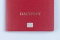 Russian passport with chip on white background.