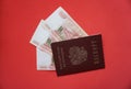 Russian passport and banknotes